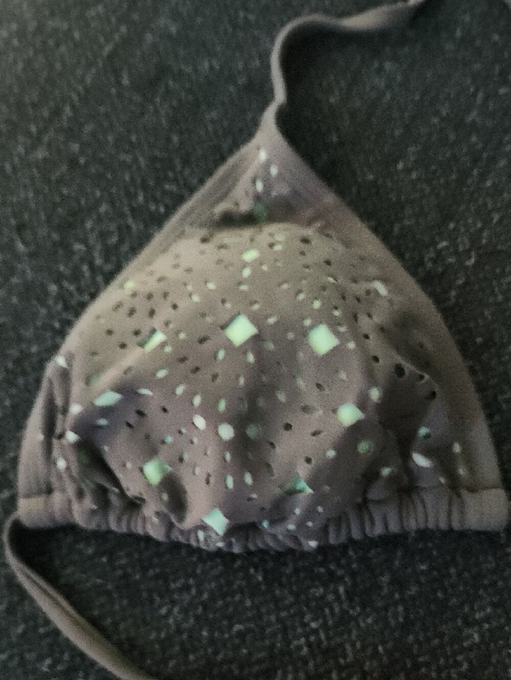 Xhilaration Light Taupe Triangle Bikini Top with Metallic Silver Accents - Picture 2 of 10